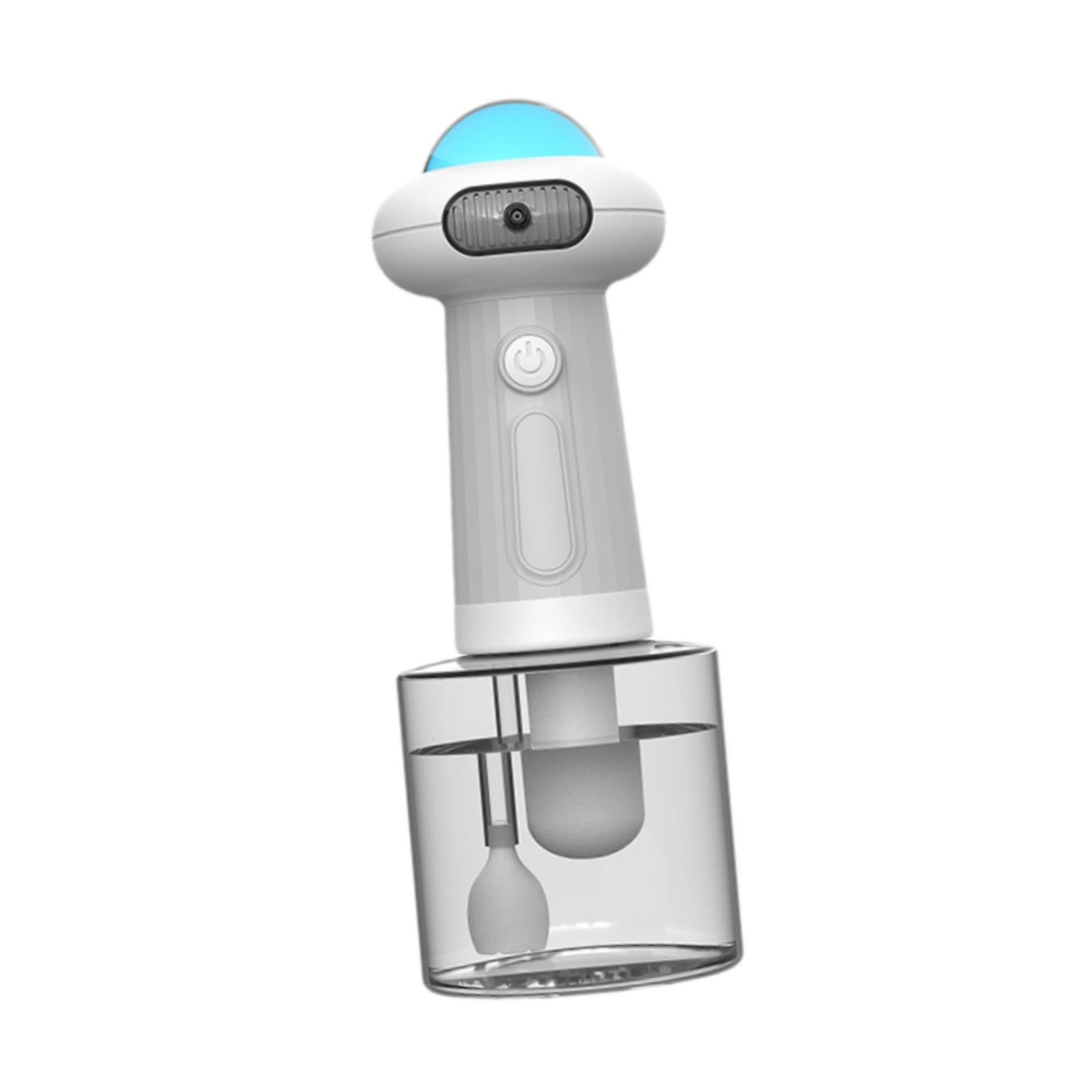 Dispenser di Sapone in Schiuma per Animali Domestici, Ideale per, con Flacone Miscelatore per Schiuma, Igienico, Facile da Usare, Resiste, UFO Blu