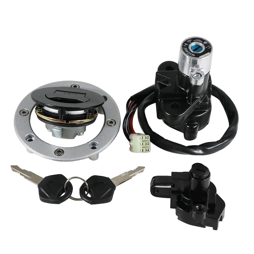 Ignition Switch Fuel Gas Cap Seat Lock Keys Replacement Kit for Suzuki GSF600 Bandit 1995-2004, for Suzuki GSF1200 Bandit 1997-2005