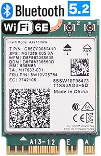 AX210NGW WiFi Card, WiFi 6E M.2 laptop Wireless Card, 5400Mbps Tri-Band Wireless Module for laptop,11AX WiFi Adapter with Bluetooth 5.3,MU-MIMO, Ultra-Low Latency, NGFF, Supports Windows 11/10 (64bit)