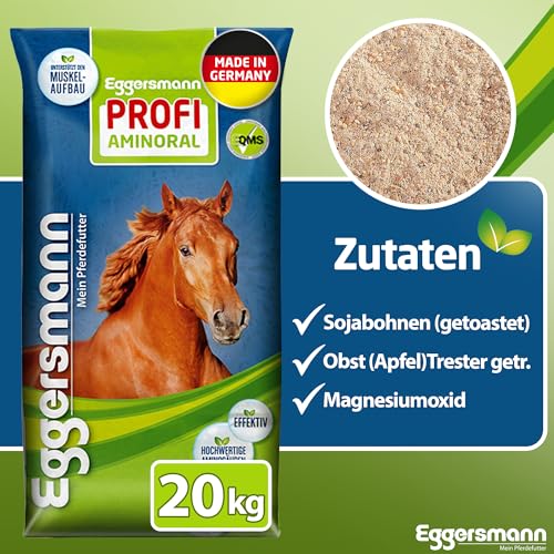Eggersmann Mein Pferdefutter Profi Aminoral 20 kg – Konzentrat mit essentiellen Aminosäuren – Unterstützt den Muskelaufbau, die Rittigkeit & Ausdauer – Ergänzungsfuttermittel ideal für Sportpferde