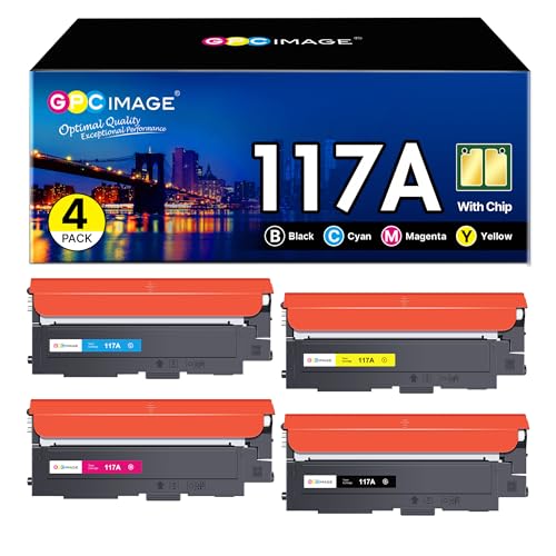 GPC Image 117A Toner Cartridges Replacement for HP 117A W2070A W2071A W2072A W2073A Compatible with Color Laser 150a 150nw 150w MFP 178nwg 179fwg 178nw 179fnw (Black Cyan Magenta Yellow, 4-Pack)