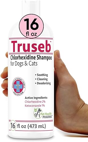 Truseb - Champú tópico clorhexidianos y keto para gatos y perros (16 onzas)