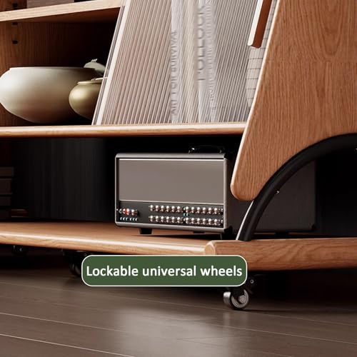 Soporte móvil para TV con estante ajustable y ruedas miniatura 4