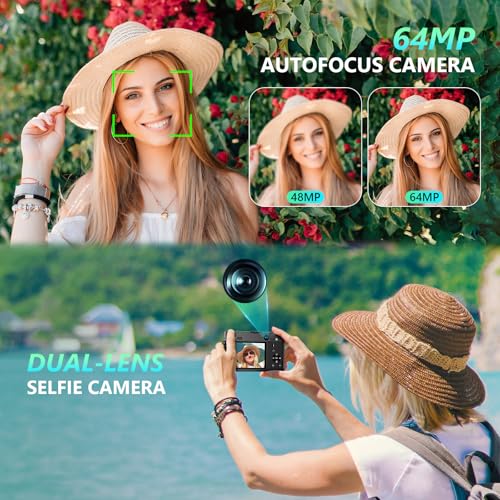 5K Digital Camera, 64MP Cameras for Photography with 6X Optical Zoom & Autofocus, WiFi Vlogging Camera for YouTube Video, Dual-Lens, 2 Batteries, 64GB Card & Flash, Best Cameras for Content Creators - Image 5