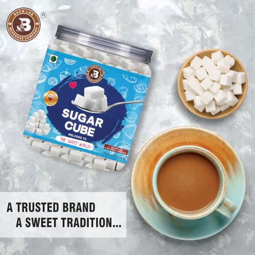 Image of Brew Lab Sulphur Less White Sugar Cube (250 g) | No Harmful Chemicals Perfect For Tea & Coffee | Sugar