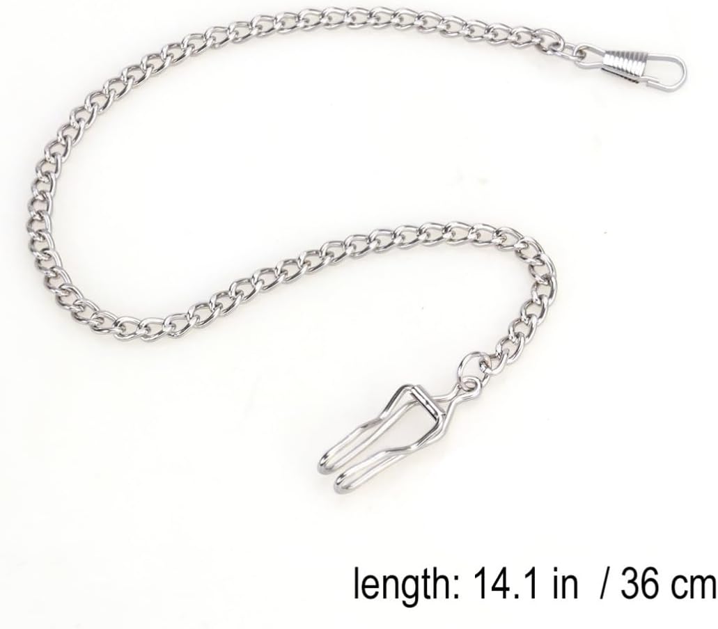 Silver Pocket Watch Chain for Users Plated Classic with Metal Construction