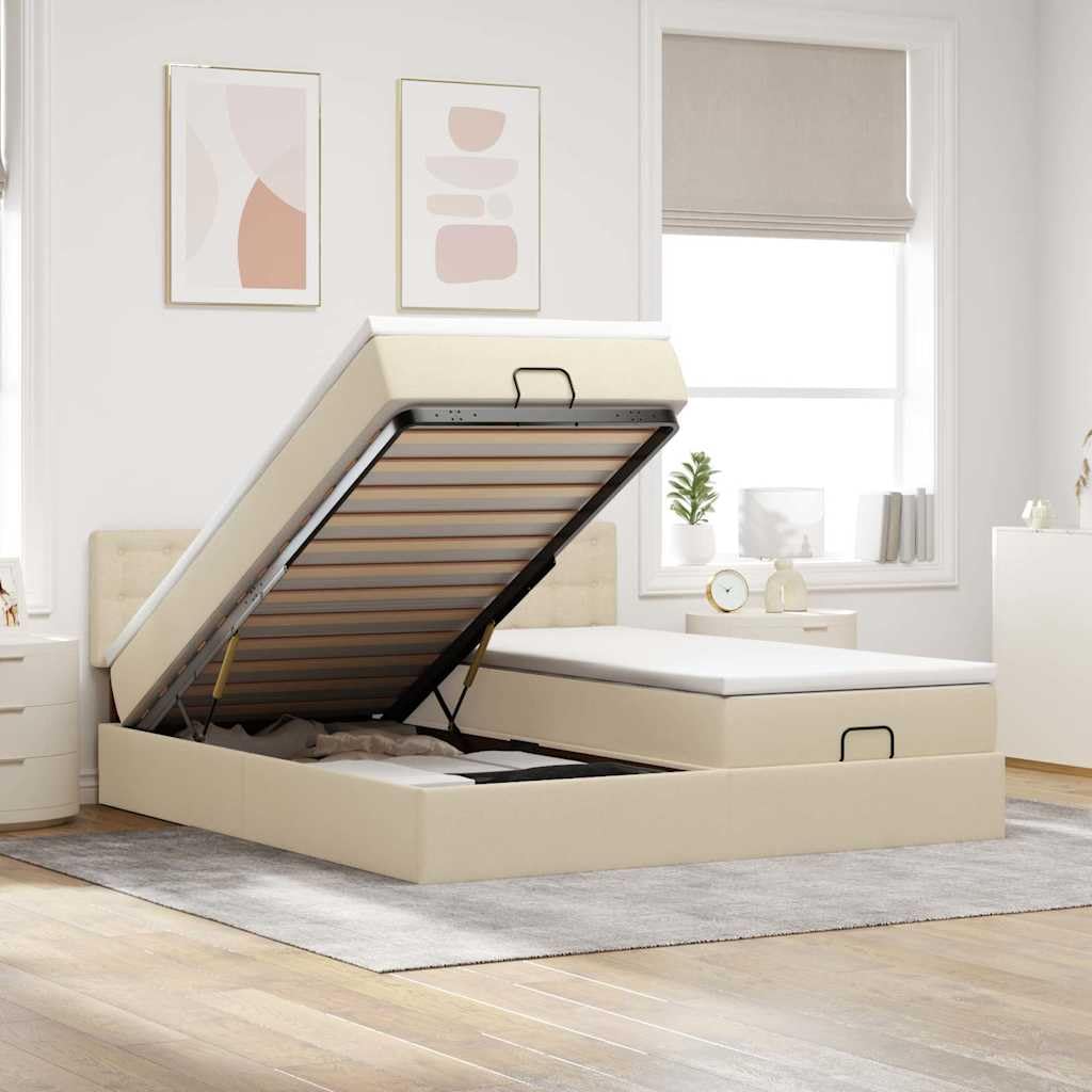 Letto contenitore con sollevamento idraulico a gas con materassi a molle