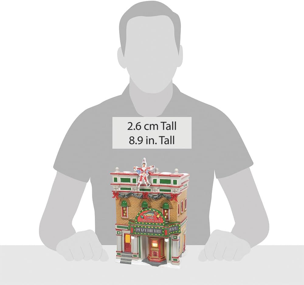 Department 56 Original Snow Village National Lampoon's Christmas Vacation Premiere at Plaza Theatre Lit Building, 8.9 Inch, Multicolor