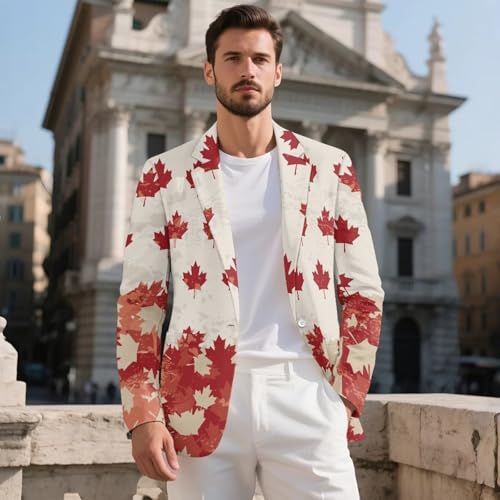 Men's Casual Blazer One Button Suit Jacket Summer Sport Coats for Party Concert S-5XL2