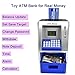 Toy Talking ATM Bank ATM Machine Savings Bank for Kids –Works like a Real one- Deposit, Withdraw, Debit Card, Saving Target, Timer and Clock - Blue