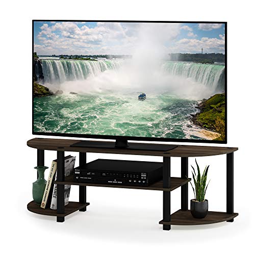 Furinno Turn-S-Tube Breit TV-Unterhaltungszentrum, Columbia-Walnuss/Schwarz