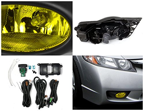 Spec-D Tuning LF-CV094AMOEM-RS Honda Civic Dx Ex Lx Si 4Dr Sedan Fog Lights Amber