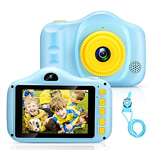 voltenick Kids Camera Birthday for Girls Toys 3.5Inch 1080P HD Dual Lens Children Digital Cameras for Age 3-12 Year Old Girls Boys Toddlers with 32GB SD Card(Blue)