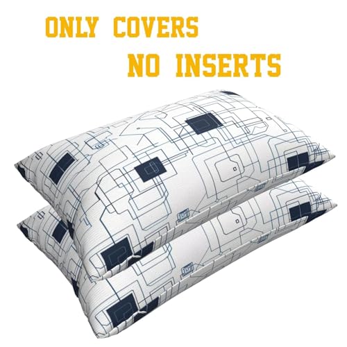 Lot de 2 housses de coussin 50x80 cm géométriques pour canapé