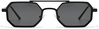 Classic Metal Punk Square Sunglasses Men Women Retro Double Bridges Fashion Woman Polygon Sunglasses Trendy Shades N45