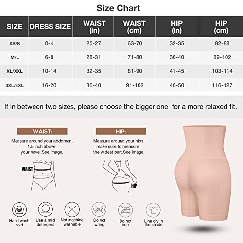 Lover-Beauty High Waisted Boyshort Seamless Tummy Control Shorts Butt Lifter Panties Tummy Tuck Shapewear Nude Xs/S #TOP3