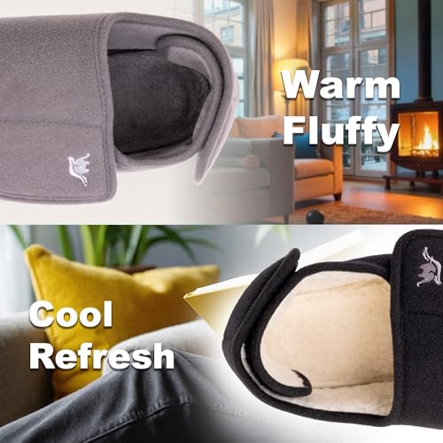 Men's 80-D Memory Foam Diabetic Slipper with Adjustable Closures,Extra Wide Width Comfy Warm Plush Fleece Arthritis Edema Swollen Diabetic House Shoes Machine Washable w/Anti Slip Sole, Navy by EUROPEAN SOFTEST - Used condition - Image 7