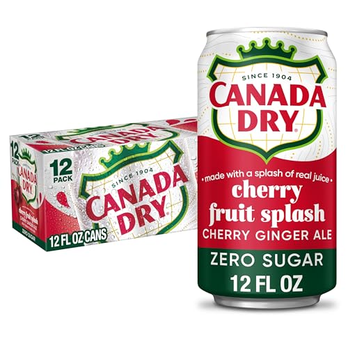 Canada Dry Zero Sugar Cherry Gingerale Fruit Splash 12oz, 12 Cans