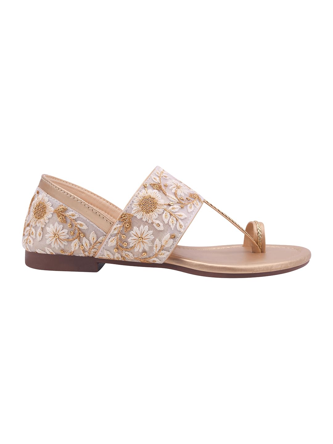 Women’s Ethnic Embroidered Toe Ring Sandals – Floral Designer Flat Slip-On Kolhapuri Style Festive, Casual & Dressy Summer Footwear-picture-27