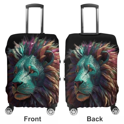 Abstract 3D Art Lion Luggage Cover, Washable Elastic Suitcase Cover Protector Fit 18-32 Inch Luggage3