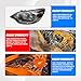 CZDONGY Headlight Assembly Compatible with 2012-2017 Kia Rio w/Bulbs Halogen Headlamp (Left and Right)