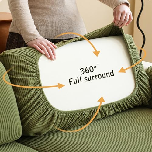 Housse de canapé en velours côtelé extensible drap protection coussin assise dossier - 7
