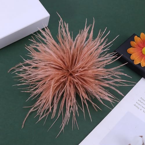 Image of CSIYANJRY99 Dainty Feather & Rose Flower Large Brooch Lapel Pins Delicate Elegant Handmade Flower Brooches Pin Classic for Wedding Party Dance Banquet for Women Dress Suit Ceremony Clothes Accessories Jewelry Valentine's Day Gifts