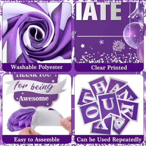 Image of Purple Silver We Appreciate You Party Decorations for Employee Pastor Teacher Decor