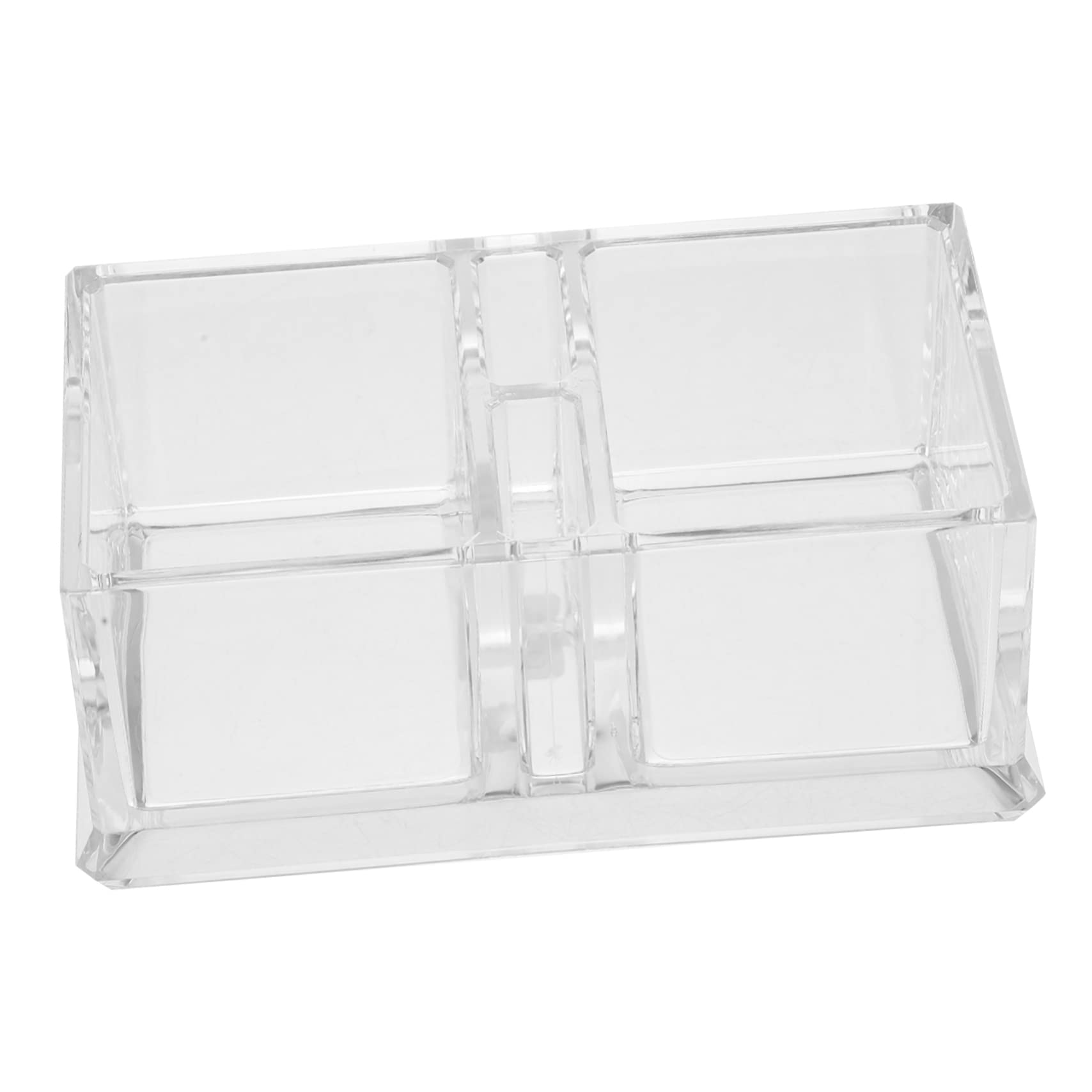 OUNONA Desktop Acrylic Tea Bag Holder Transparent Double Grid Storage Organizer for Condiment Packets and Candy for Kitchen Office and Home Decor