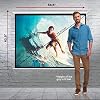 Pyle 72-Inch Manual Pull Down Projector Screen, Matte White Projection Surface, Ceiling or Wall Mount Screen Projector with Auto-Lock & Black Border for Home Theater or Office (42.5 x 56.6)