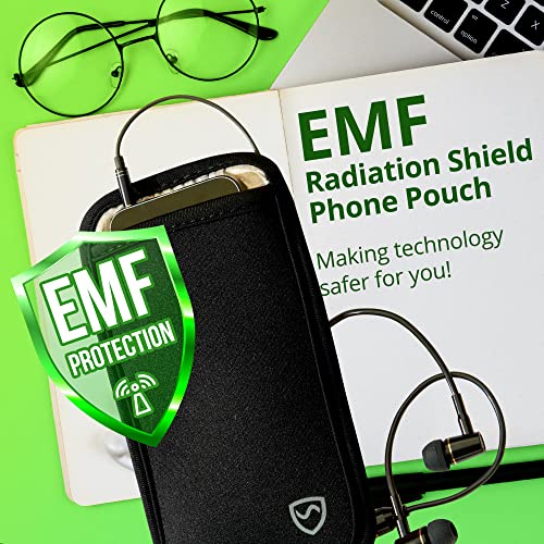 Shield Your Body Anti Radiation Cell Phone Pouch, Cell Phone Sleeves For Blocking Emf, Radiation Blocker For Cell Phone, Black, For Phones Up To 2.75-Inches Wide (3.75 X 6.75 In. Pouch Size) #TOP2