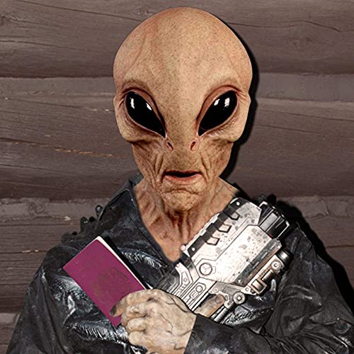 KELATI Máscara de látex alienígena de Halloween Alienígena máscara de terror para a cabeça, fantasia