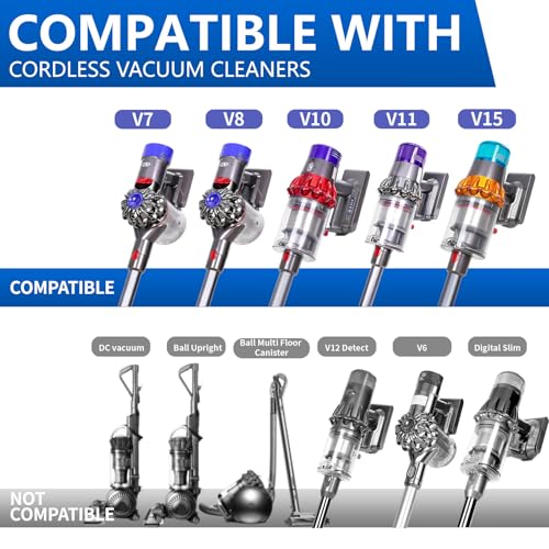 Image of Vacuum Attachment Kit Compatible with Dyson V7 V8 V10 V11 V15 Vacuum Cleaner,Dryer Vent Hose Flexible Extension Hose Mattress Tool Stiff Brush Soft Bristle Crevice Tool Attachment for Home Cleaning