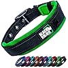 Black Rhino - The Comfort Collar - Collare per cani imbottito in neoprene ultra morbido per tutte le razze. Resistente, regolabile, riflettente e resistente alle intemperie (S, verde e nero)