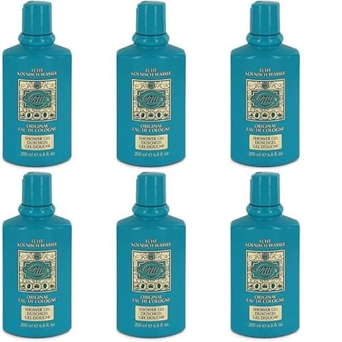 4711 Original Eau de Cologne Shower Gel, Refreshing Scent, pH-Balanced, Unisex, 200ml, Pack of 6