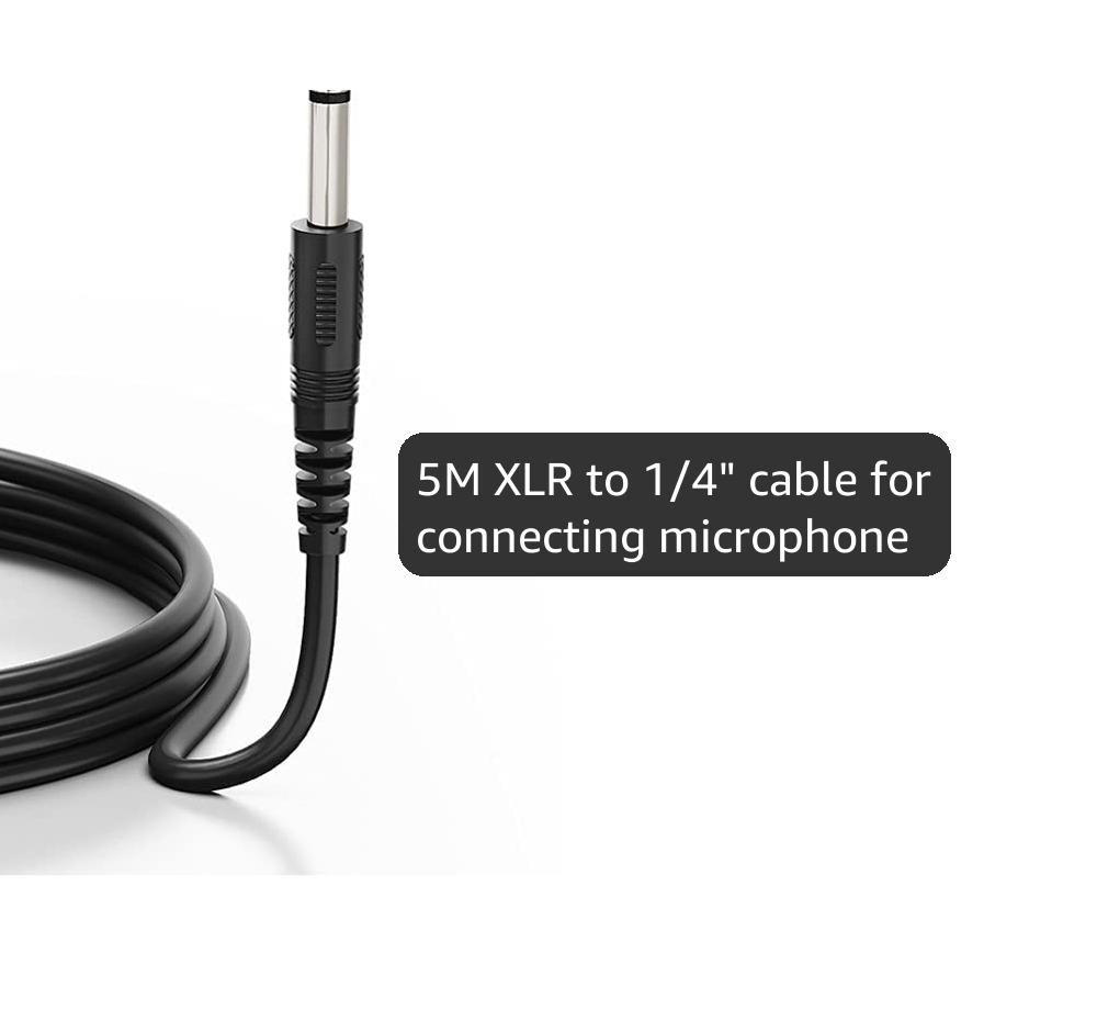 TONOR K1 Vocal Microphone for Singing, Dynamic Handheld Wired Karaoke Mic, Microfono with 5M XLR to 1/4" Cable, Compatible with Amp, Mixer, Suitable for Speech, Karaoke and Outdoor Activities