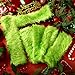 HunnmingRe 6 Pieces Christmas Fridge Handle Covers Lime Green Furry Kitchen Appliance Covers Set Faux Fur Refrigerator Christmas Cabinet Knob Covers Protector for Kitchen Christmas Decorations