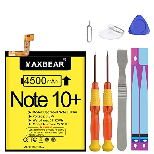 Image of MAXBEAR Galaxy Note 10 Plus Battery, (Upgraded) 4500mAh 3.85V Li-Polymer Replacement Battery EB-BN972ABU for Galaxy Note 10+ Note 10 Plus SM-N975F SM-N975F /DS with Repair Tool Kit
