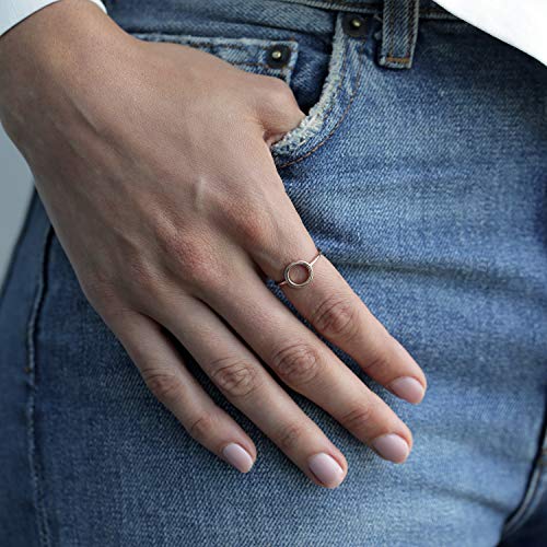 PAVOI 14K Gold Karma Open Circle Ring | Gold Plated Adjustable Rings for Women | Stackable Rings2