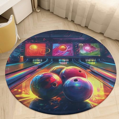 Tapis rond absorbant pour éviter les glissades dans le salon