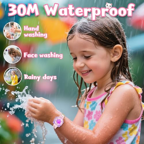 Juboos Kids Watch for Boys Girls Toddler, 3ATM Waterproof Cat Wirstwatch Learning Time and Easy to Read2