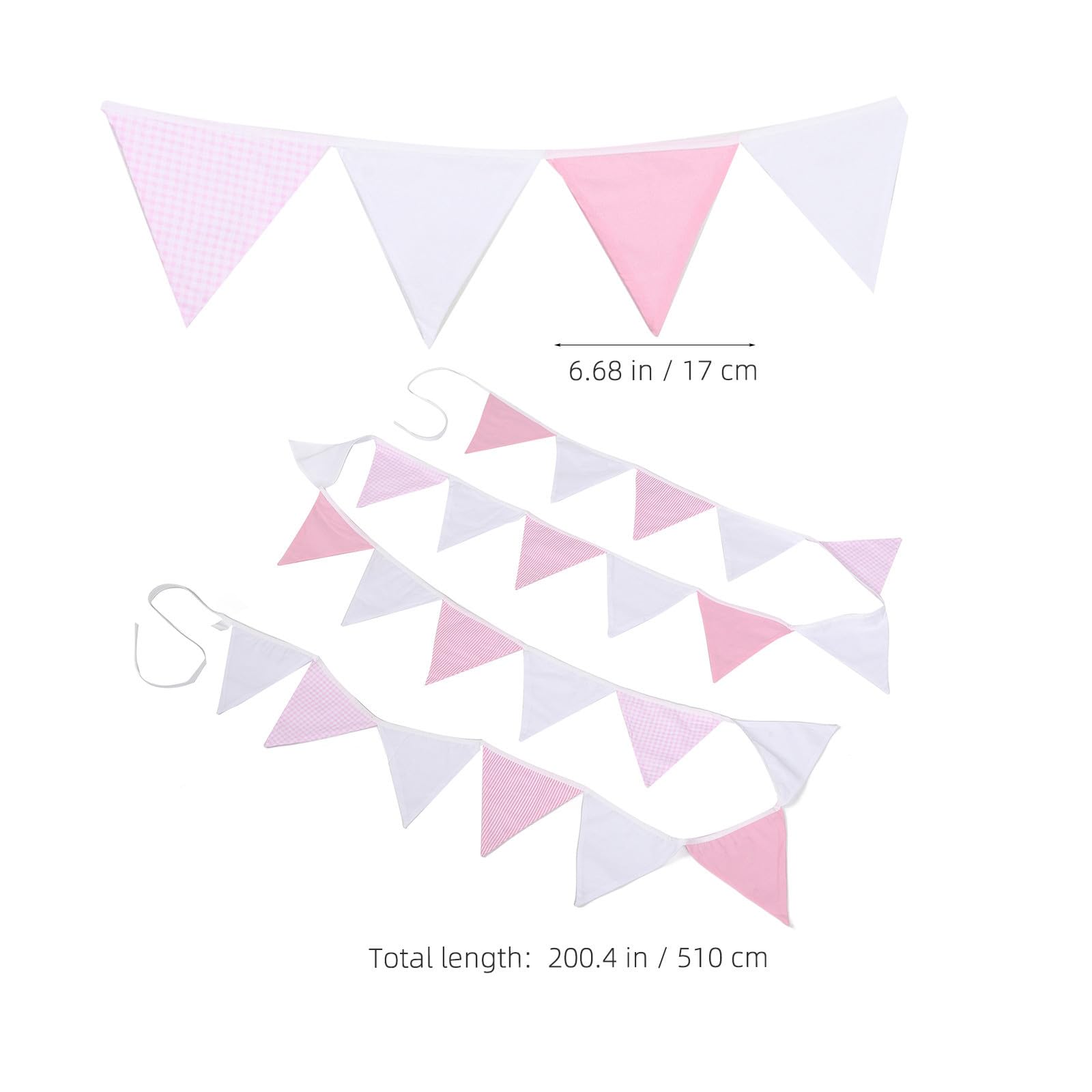 Gadpiparty Guirnalda de Banderines Triangulares de Algodón Reutilizables para Bodas y Fiestas Infantiles Instalación Fácil y Diseño Encantador