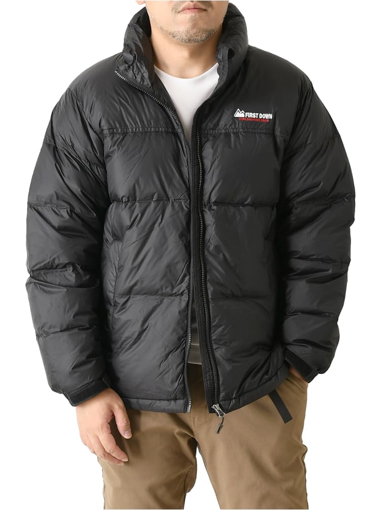 [FIRST DOWN] (ファーストダウン) ナイロン ミドルボリューム スタンド ダウンジャケット メンズ