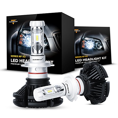 Auxbeam H7 LED Headlight Bulb NF-X3 Series PX26D Led Headlight Conversion Kit with 2 Pcs of H7 Led Bulbs 50W 5500lm LED Chips Single Beam