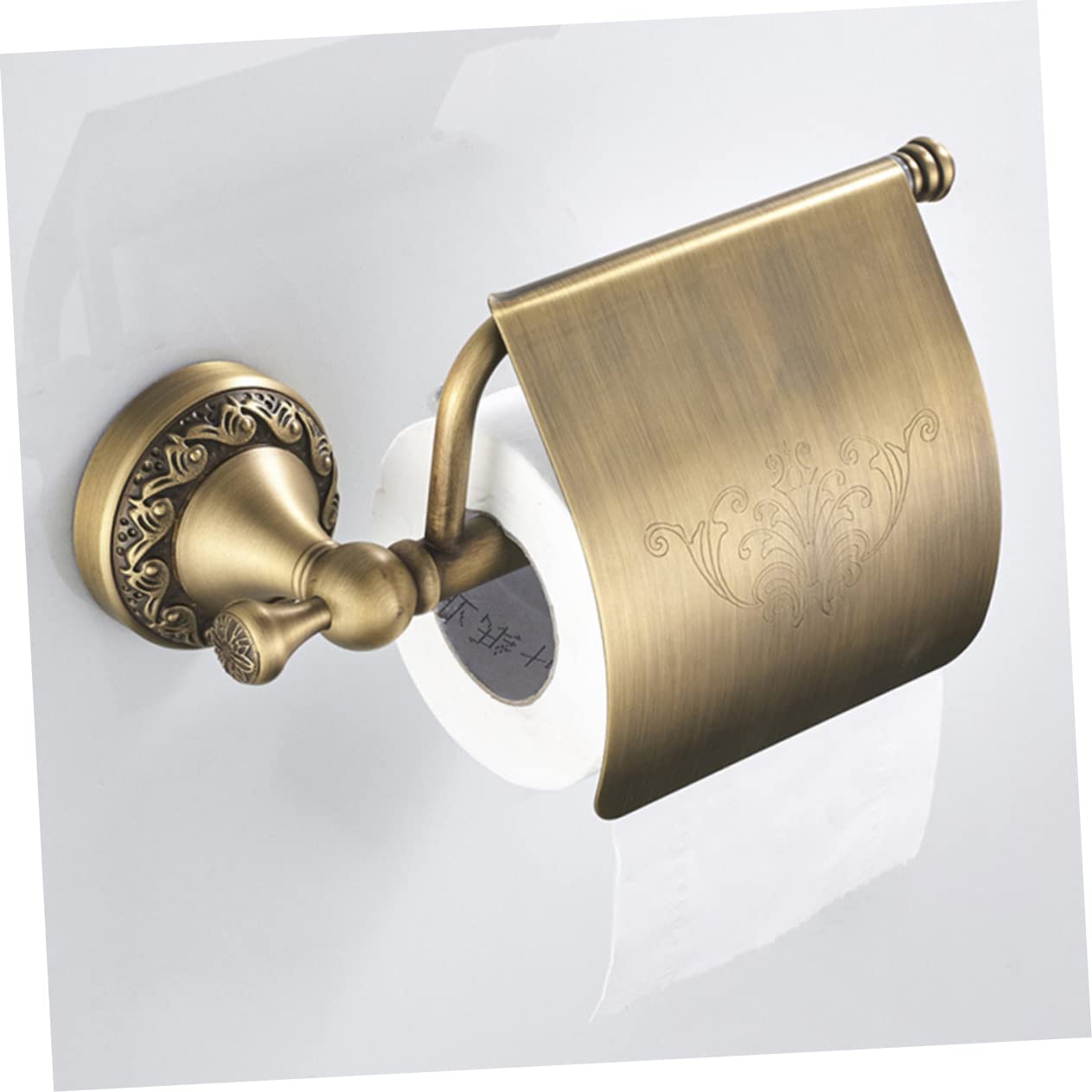 Tofficu Portarrollos de Papel Higiénico de Pared en Cobre Dorado, Soporte Resistente para Baño del Hogar y Hotel, Diseño Simple y Elegante