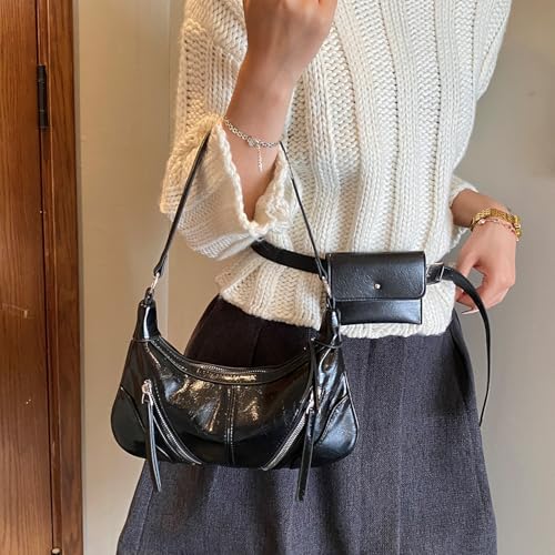 Sac sous les bras avec glands décoratifs et sangle réglable en PU - 2