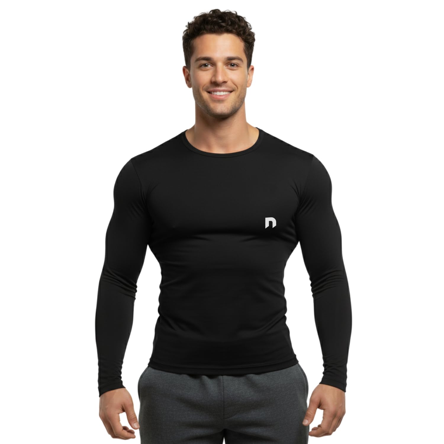 never lose Men's Compression Fit Long Sleeve Athletic Training Top for Gym, Running and Fitness Workouts-picture-12
