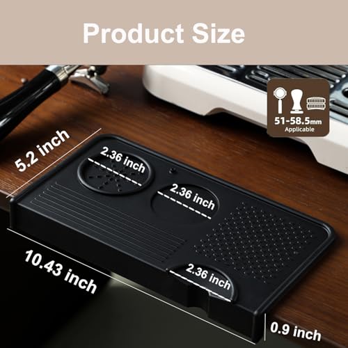 Gcdaxour Silicone Espresso Tamping Mat Coffee Tamper Mat for Counter Non-Slip Heat Resistant Espresso Machines Acceessories for Home Baristas 10.43″×5.71″ by Gcdaxour - Image 3