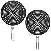2 Pack Silicone Splatter Screen for Frying Pan, 13'' Grease Splatter Guard with Folding Handle, Heat Resistant by Heat Insulation Cooling Mat, Food Grade Oil Splash guard