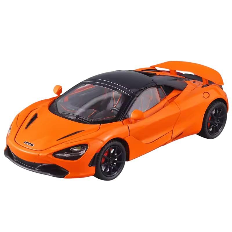 Image of 1:24 Maclaren 720s Sports Model Exclusive Alloy Diecast Pull Back Toy car with Openable Doors & Light Music Toys for Kids Boy Girl Gift (1:24 Maclaren 720s -Orange)